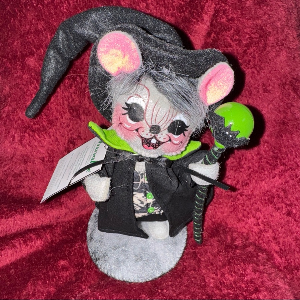 NWT 6 inch Annalee Ghostly Warlock Mouse plush Halloween Decor.